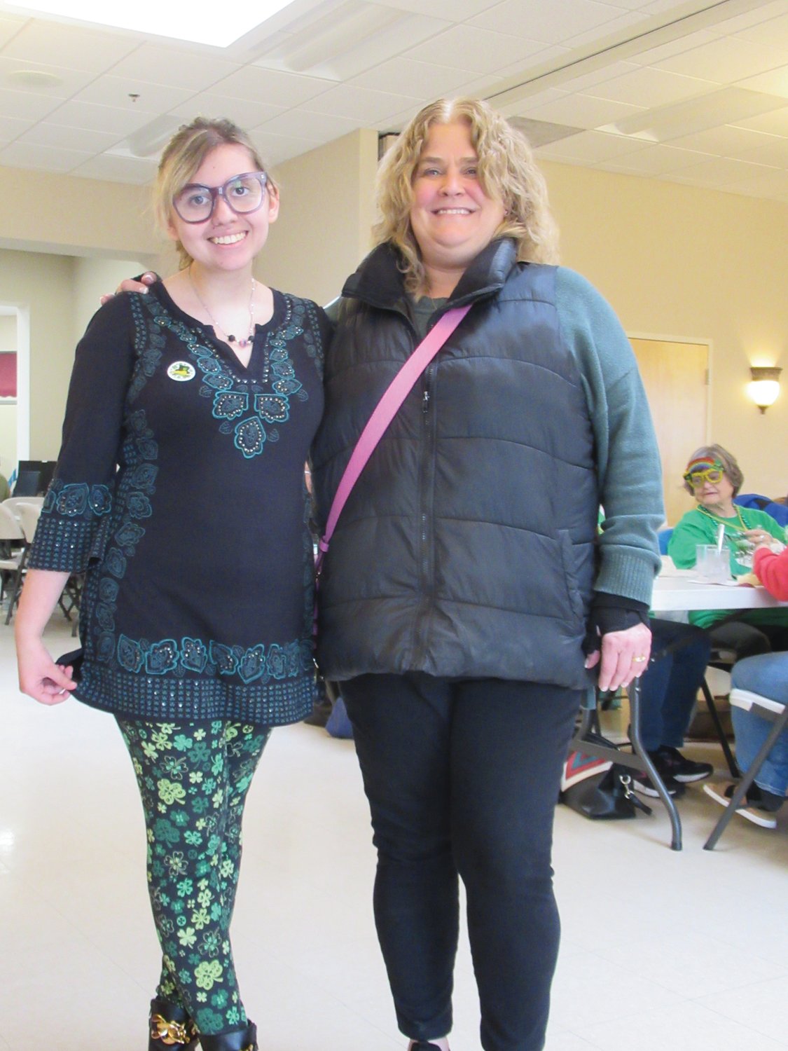 COACHES CORNER: Super JHS vocalist Katie Rodriguez and her teacher Julie Forte were in the spotlight at last week’s St. Patrick’s Day Party.